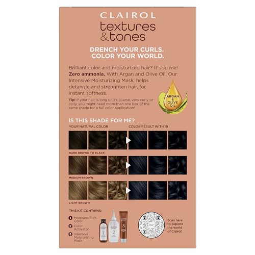 CLAIROL TEXTURES &TONES [#1B SILKEN BLACK]